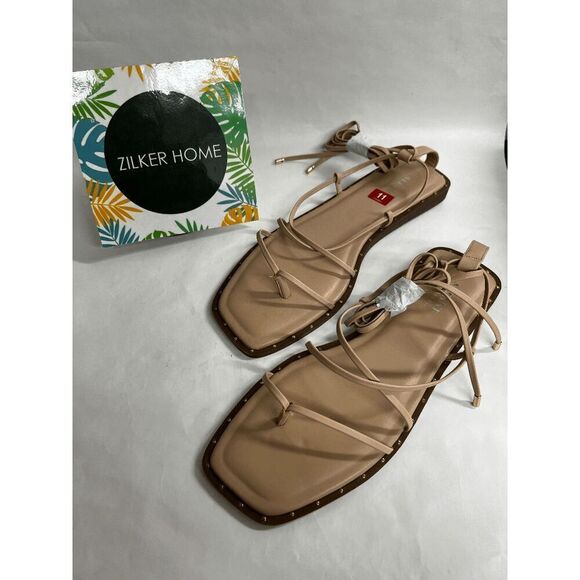 Alfani Women's Novaraa Lace-Up Studded Sandals - Nude 11M - Picture 1 of 7